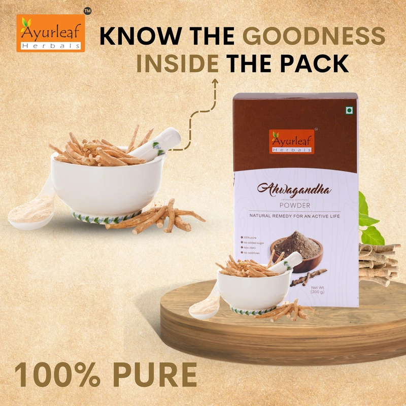 100 % natural and pure Ashwagandha Powder to Reduce stress, Improves Sleep Quality & Supports Fertility (200g) - Image 8
