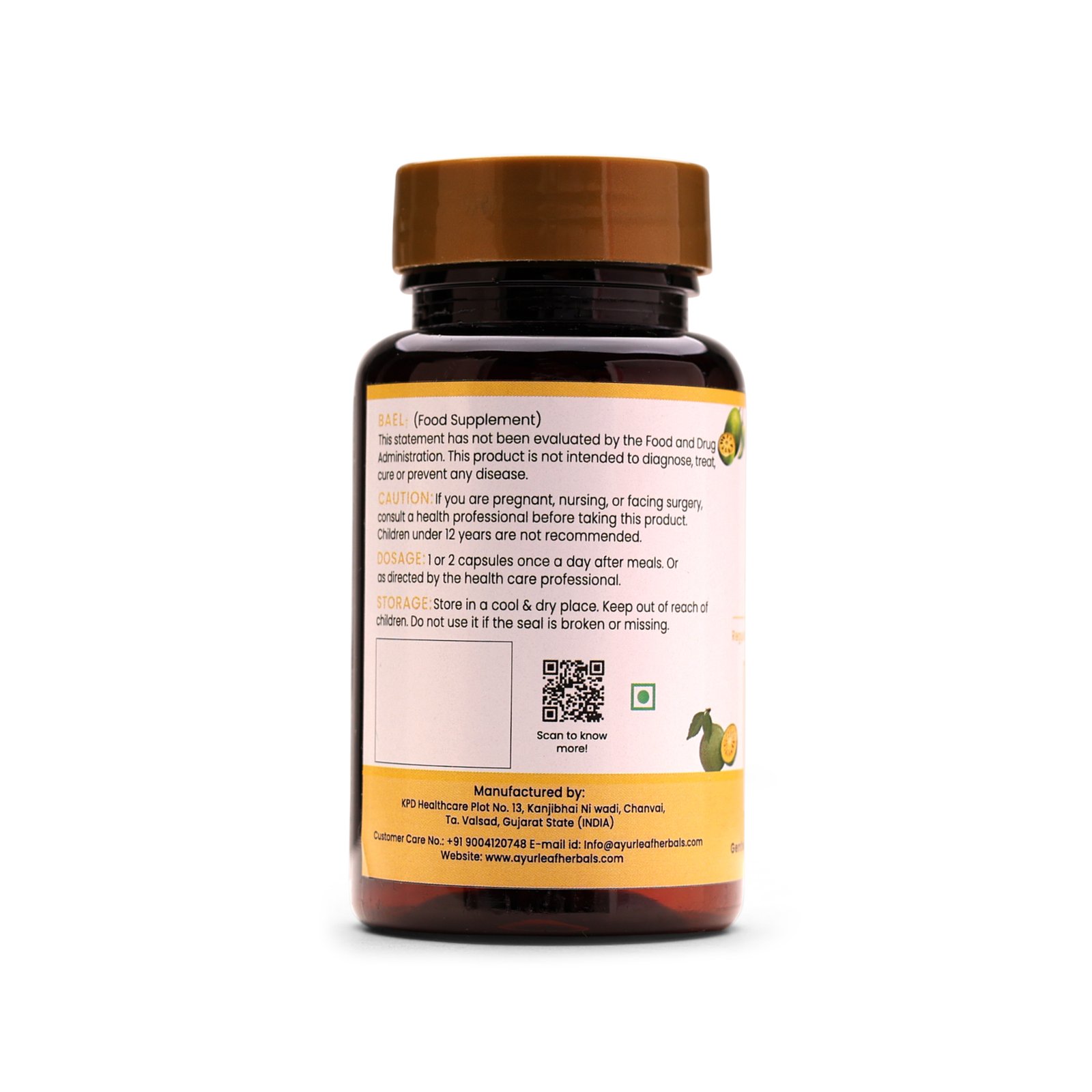 Bael Extract Blended Capsules 500mg | 60 Capsules Vegan Pack - Image 3