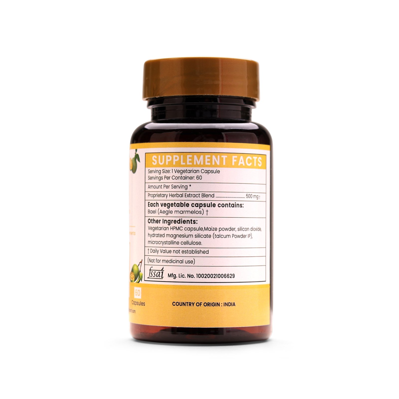 Bael Extract Blended Capsules 500mg | 60 Capsules Vegan Pack - Image 4