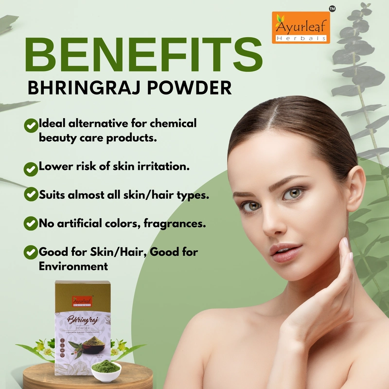 100 % natural and pure Bhringraj leaves powder for Hair Growth, Heals Wounds and Infections (200g) - Image 10