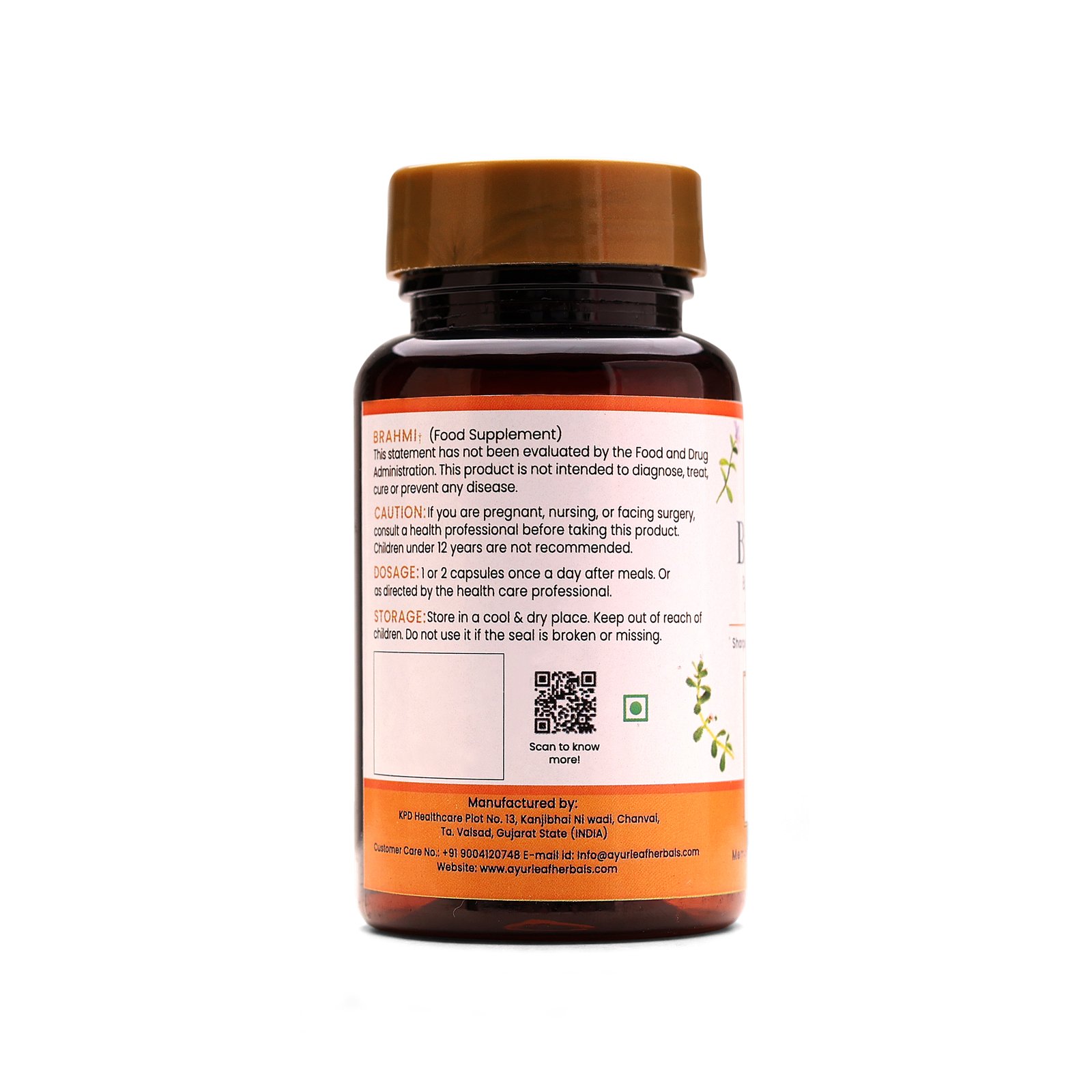 Brahmi Extract Blended Capsules 500mg | 60 Capsules Vegan Pack - Image 3