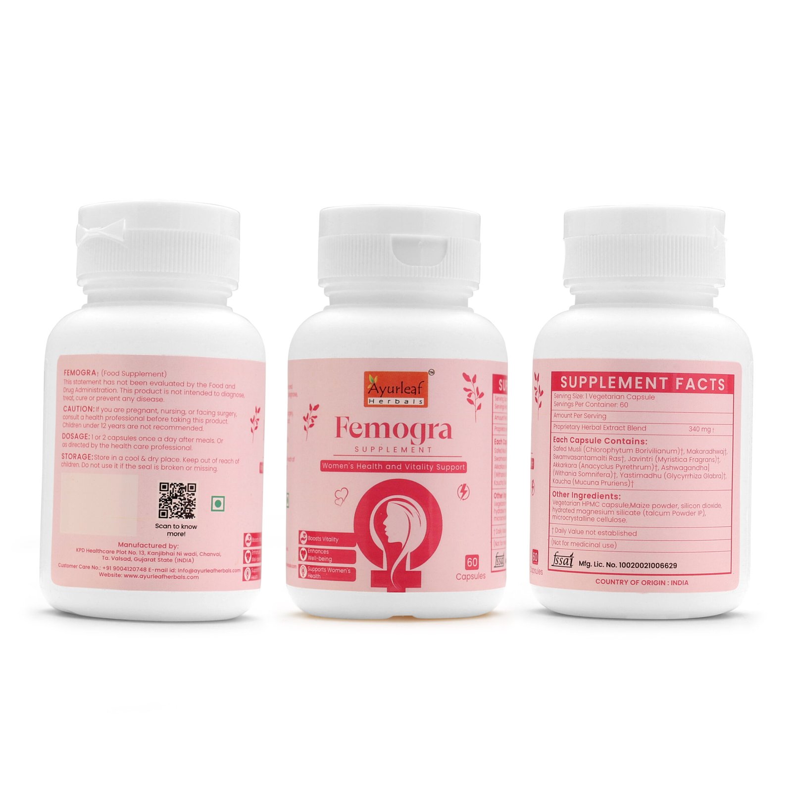 Femogra Extract Blended Capsules 340mg | 60 Capsules Vegan Pack - Image 5