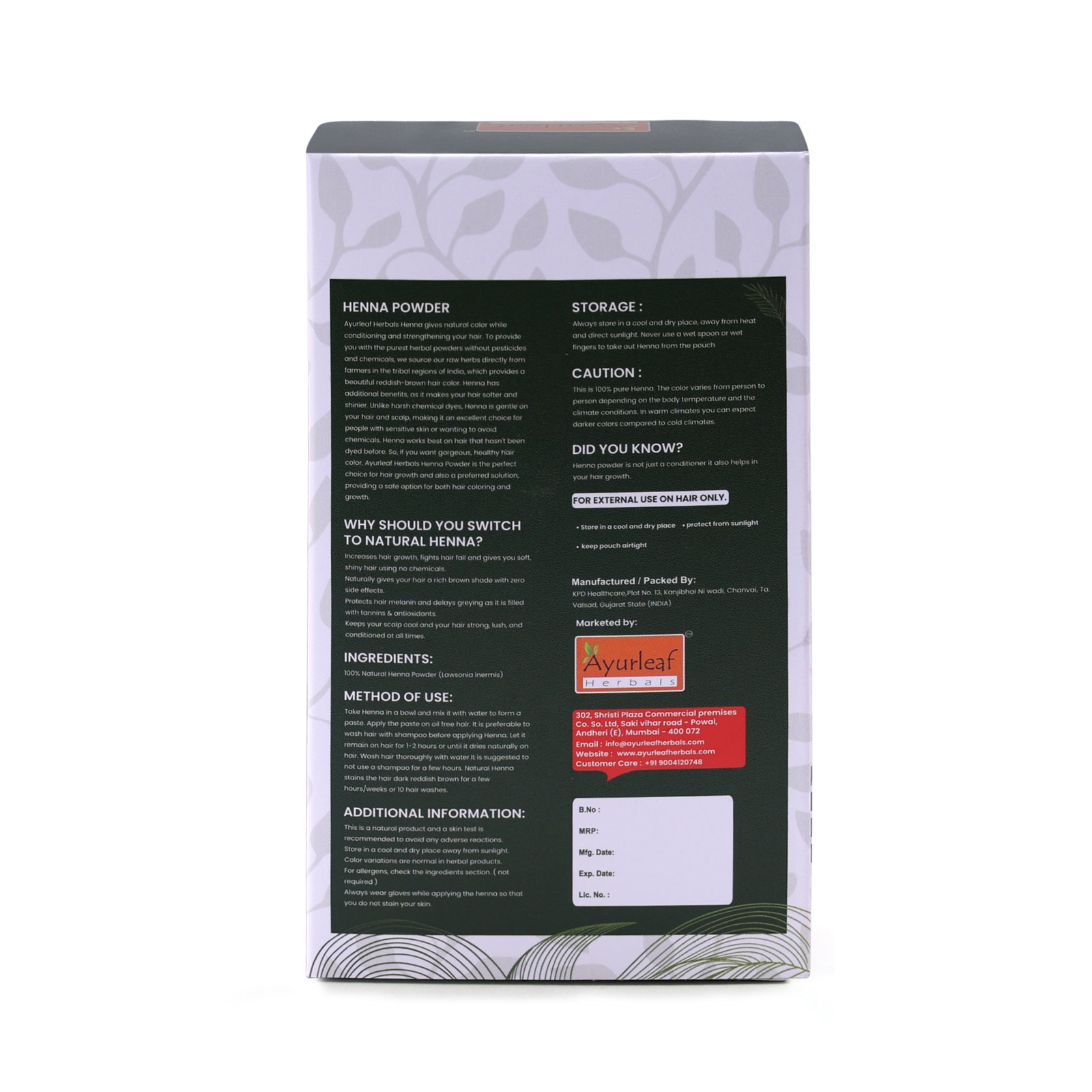 Pure Herbal Henna Powder for hair hands and feet (Mehendi) (200gms) - Image 4