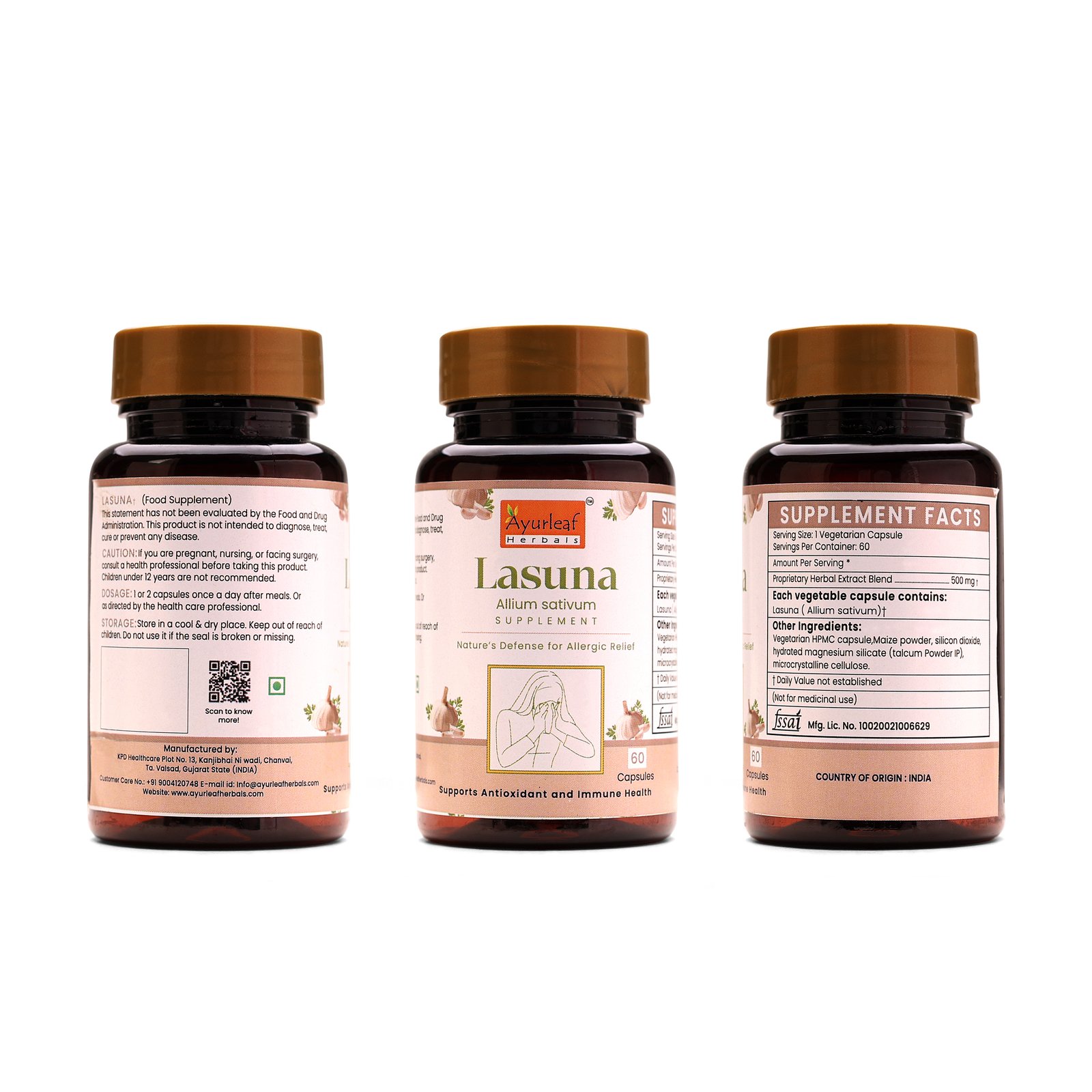 Lasuna Extract Blended Capsules 500mg | 60 Capsules Vegan Pack - Image 5