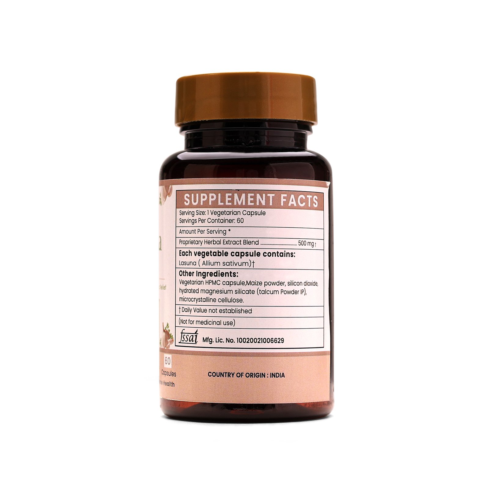 Lasuna Extract Blended Capsules 500mg | 60 Capsules Vegan Pack - Image 4
