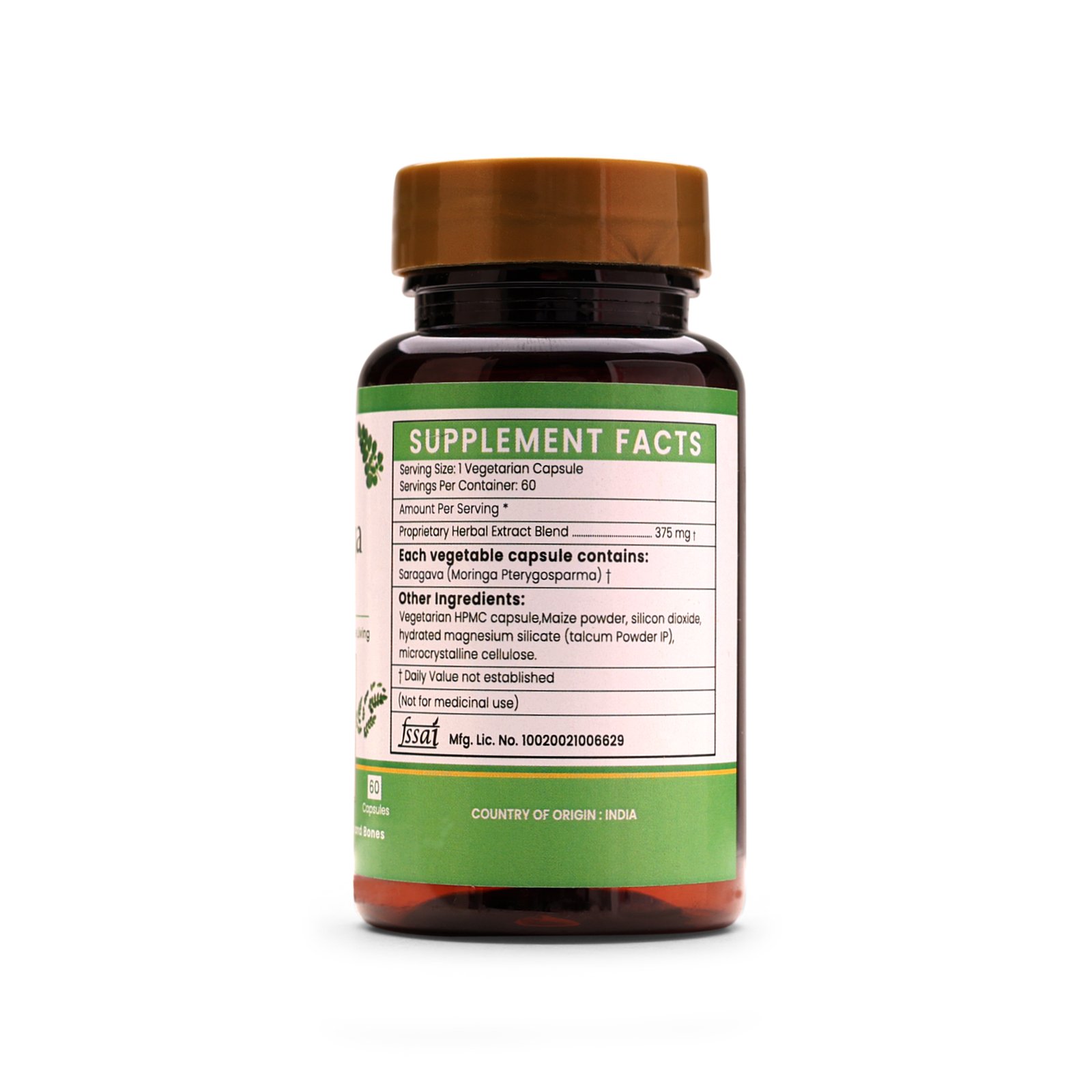 Moringa Extract Blended Capsules 375mg | 60 Capsules Vegan Pack - Image 4