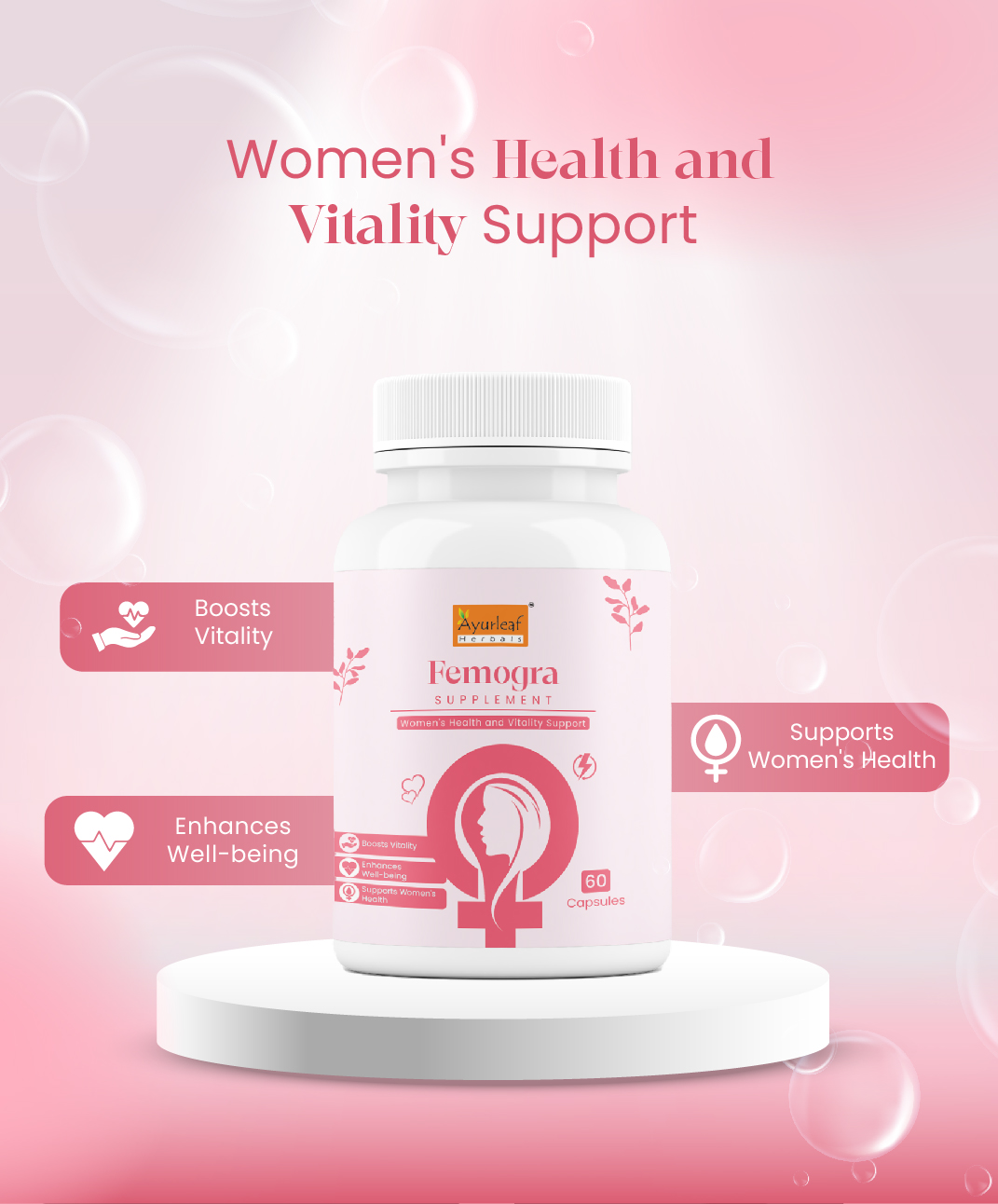 Femogra Extract Blended Capsules 340mg | 60 Capsules Vegan Pack - Image 2