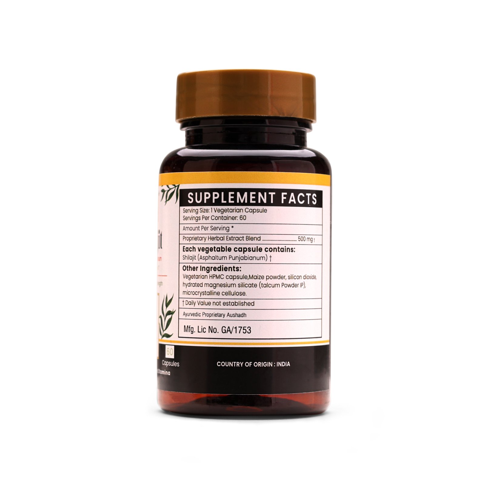 Shilajit Extract Blended Capsules 500mg | 60 Capsules Vegan Pack - Image 4