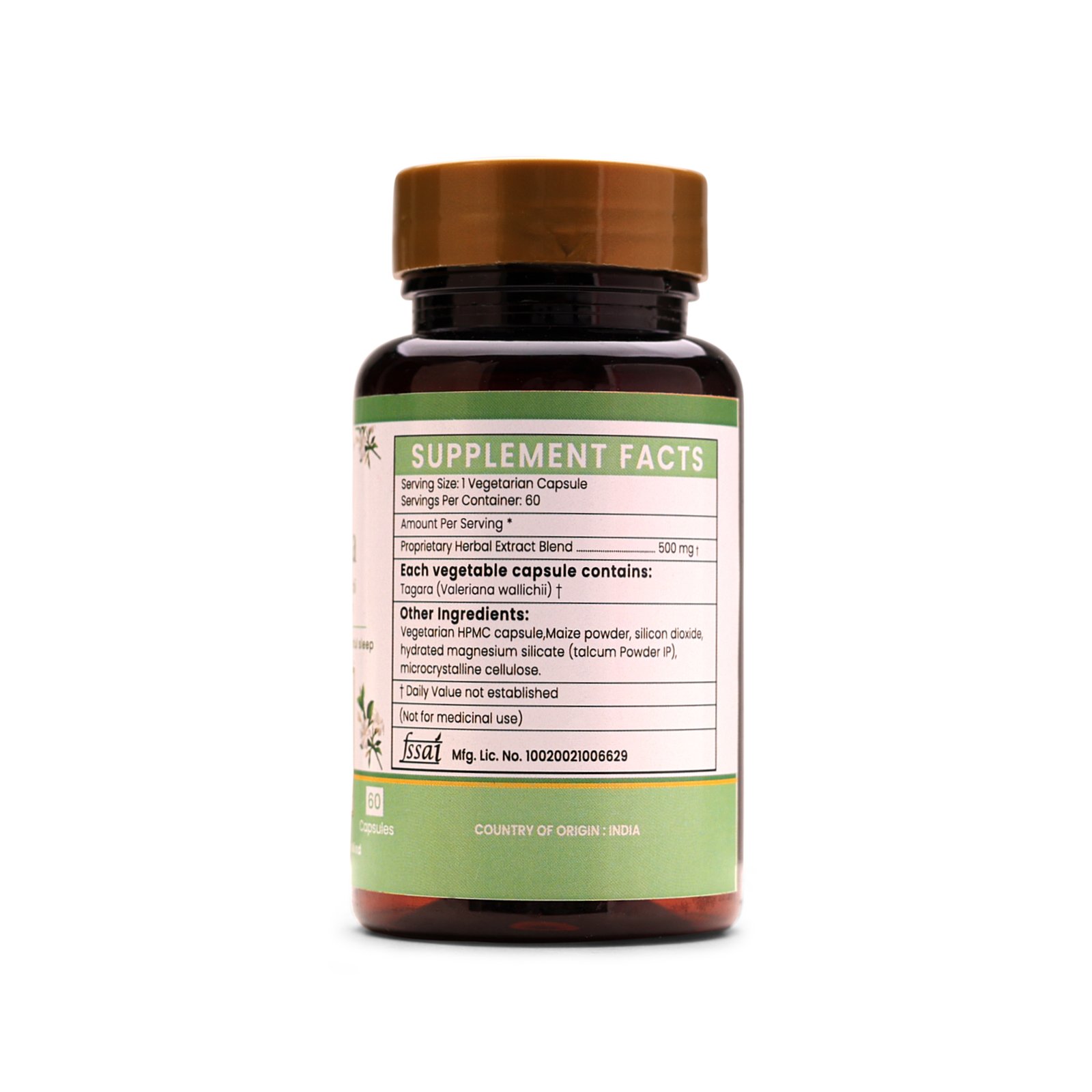 Tagara Extract Blended Capsules 500mg | 60 Capsules Vegan Pack - Image 4