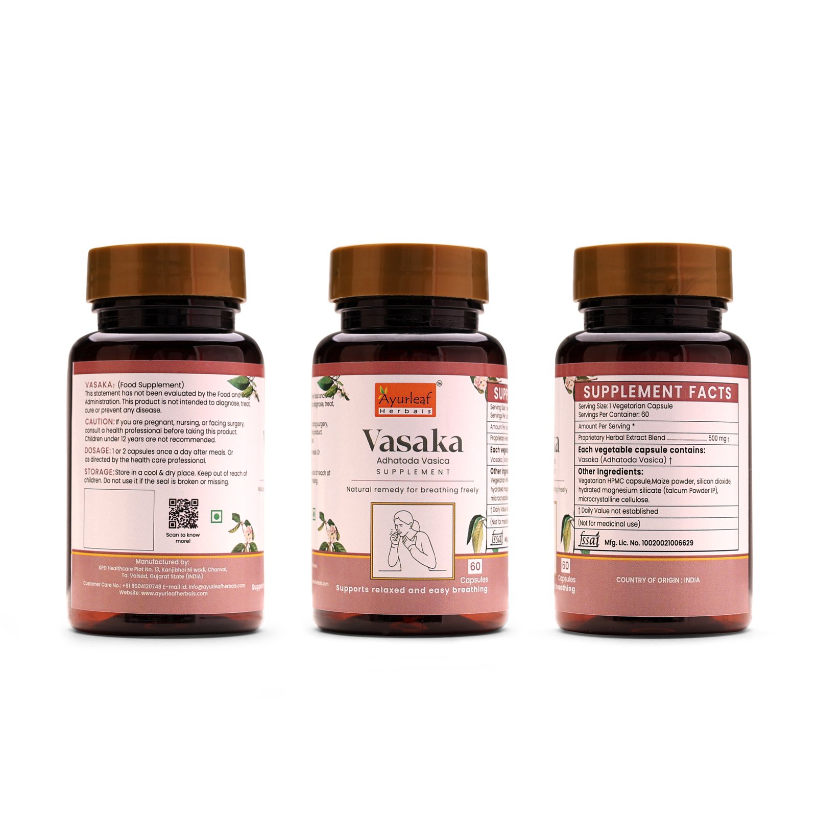 Vasaka Extract Blended Capsules 500mg | 60 Capsules Vegan Pack - Image 5