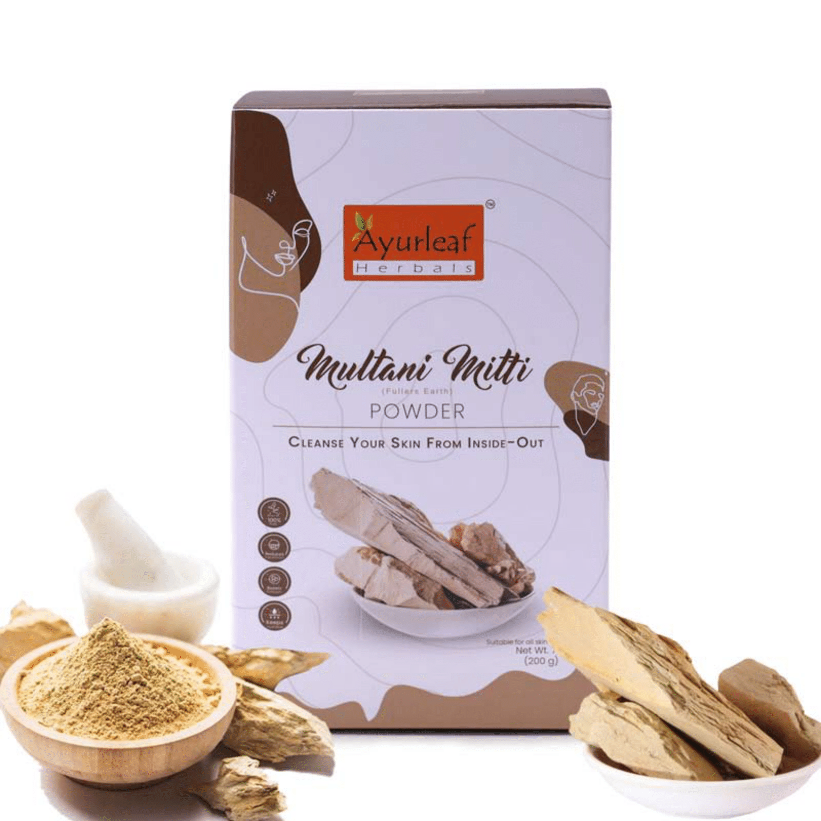 100 % natural and Pure Multani Mitti Powder for cleansing